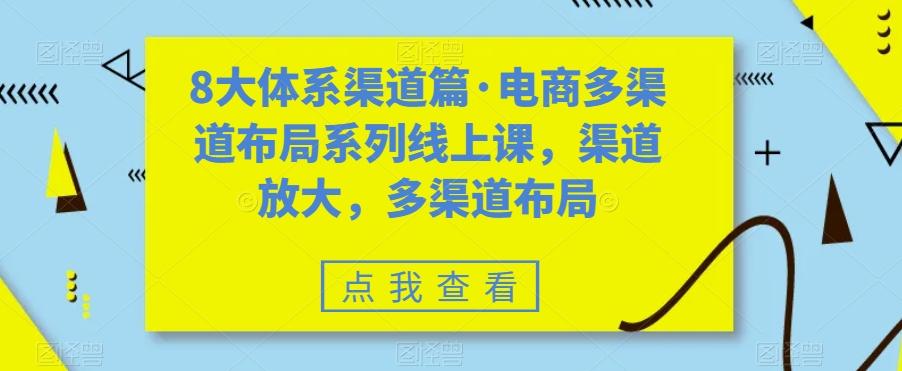 8大体系渠道篇·电商多渠道布局系列线上课，渠道放大，多渠道布局-海旭网创