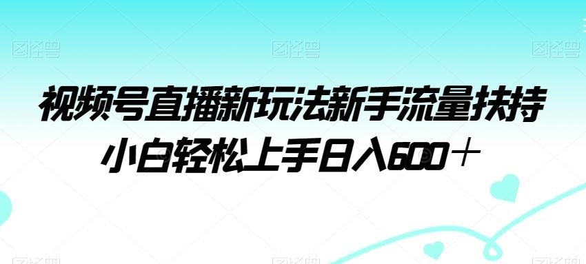 视频号直播新玩法新手流量扶持小白轻松上手日入600＋【揭秘】-海旭网创
