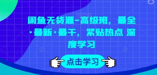闲鱼无货源-高级班，最全·最新·最干，紧贴热点 深度学习-海旭网创