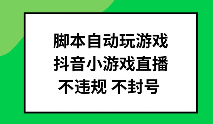 脚本自动玩游戏，抖音小游戏直播，不违规不封号可批量做【揭秘】-海旭网创