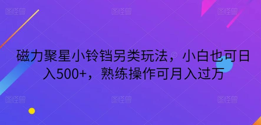 磁力聚星小铃铛另类玩法，小白也可日入500+，熟练操作可月入过万-海旭网创