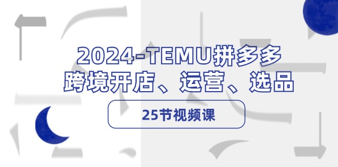 2024-TEMU拼多多·跨境开店、运营、选品(25节视频课-海旭网创
