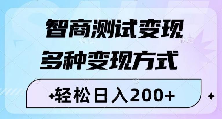 智商测试变现，轻松日入200+，几分钟一个视频，多种变现方式-海旭网创