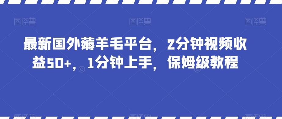 最新国外薅羊毛平台，2分钟视频收益50+，1分钟上手，保姆级教程【揭秘】-海旭网创