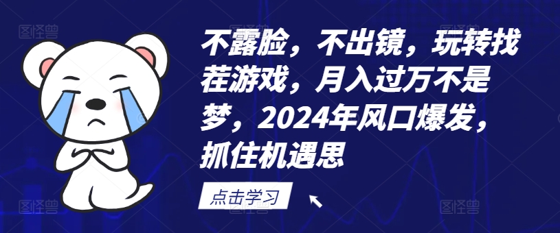 不露脸，不出镜，玩转找茬游戏，月入过万不是梦，2024年风口爆发，抓住机遇【揭秘】-海旭网创