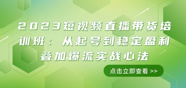 2023短视频直播带货培训班：从起号到稳定盈利叠加爆流实战心法（11节课）-海旭网创