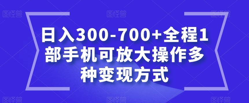 日入300-700+全程1部手机可放大操作多种变现方式【揭秘】-海旭网创