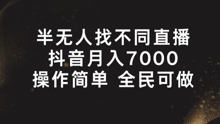 半无人找不同直播，月入7000+，操作简单 全民可做【揭秘】-海旭网创