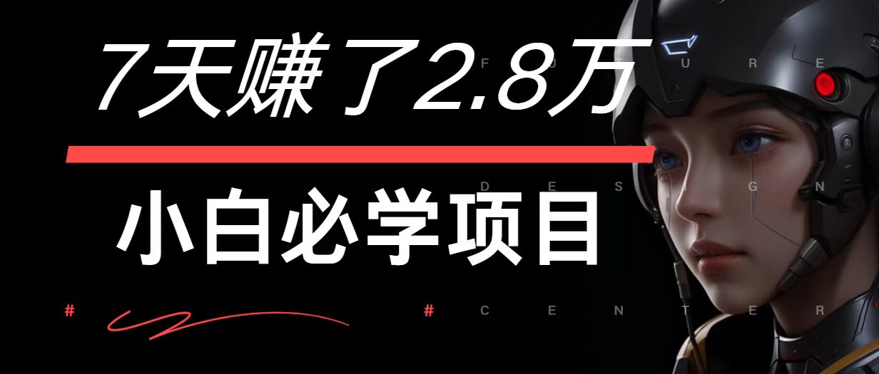 7天赚了2.8万！每单利润最少500+，轻松月入7万+小白有手就行-海旭网创