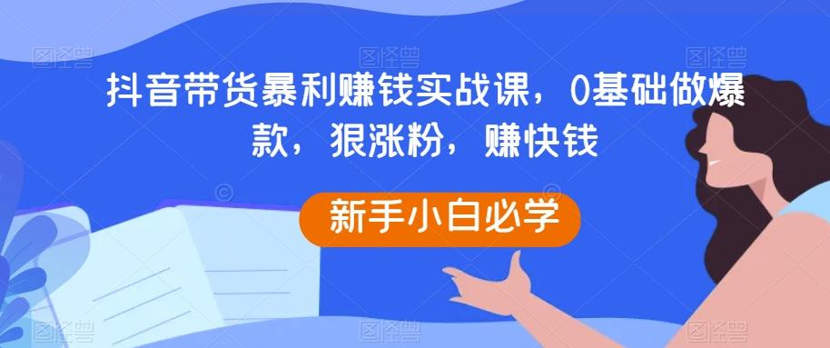 抖音带货暴利赚钱实战课，0基础做爆款，狠涨粉，赚快钱-海旭网创