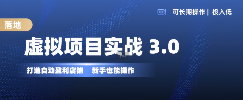 虚拟项目实战3.0，打造自动盈利店铺，可长期操作投入低，新手也能操作-海旭网创