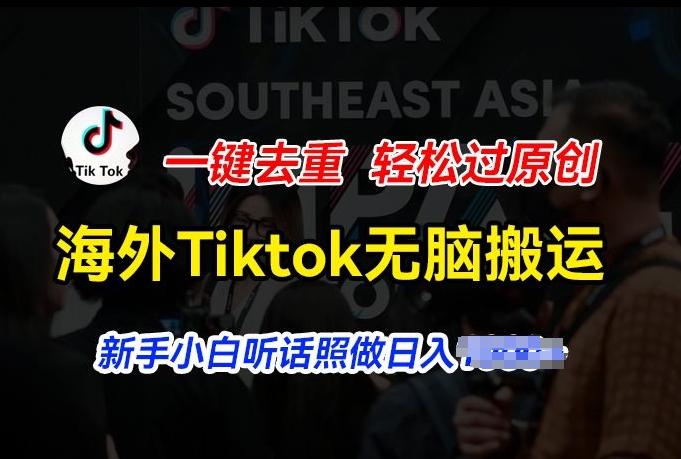 海外Tiktok短视频无脑搬运，一键去重轻松过原创，新手小白听话照做日入几张【揭秘】-海旭网创
