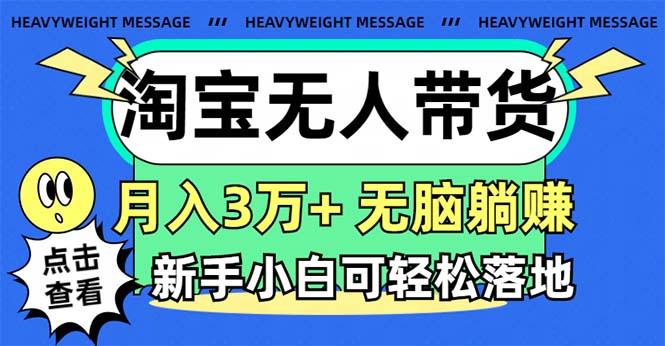 淘宝无人带货3.0高收益玩法，月入3万+，无脑躺赚，新手小白可落地实操-海旭网创