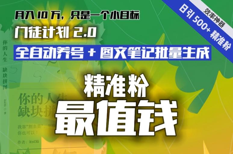 【流量就是钱】日引流500+各类目精准粉神器：全自动养号+图文批量生成。从此流量不愁，变现无忧！-海旭网创